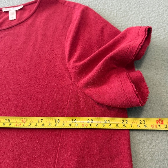 Eileen Fisher Women’s 100% Silk Noil A-Line Textured Red Dress Size L - Picture 8 of 13